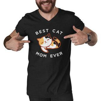 Calico Cat Mom Best Kitty Mother Ever Men V-Neck Tshirt - Thegiftio UK