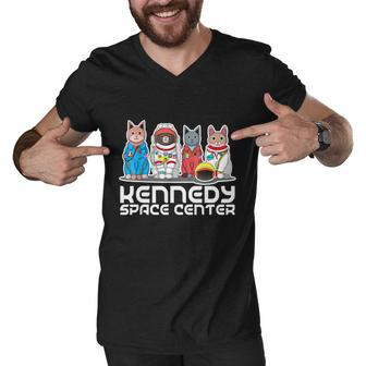 Cat Kennedy Space Center Men V-Neck Tshirt - Thegiftio UK