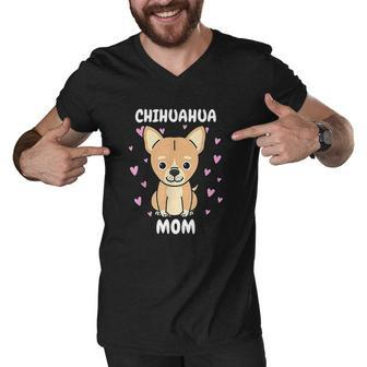 Chihuahua Mom Mummy Mama Mum Mommy Mother Men V-Neck Tshirt - Thegiftio UK
