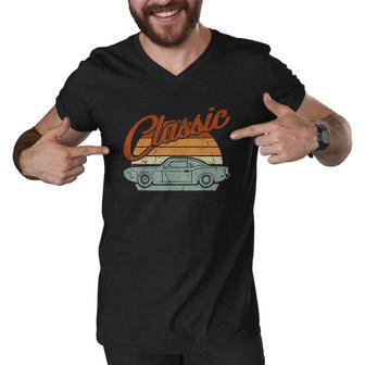 Classic Muscle Car Vintage Car Gift Men V-Neck Tshirt - Thegiftio UK