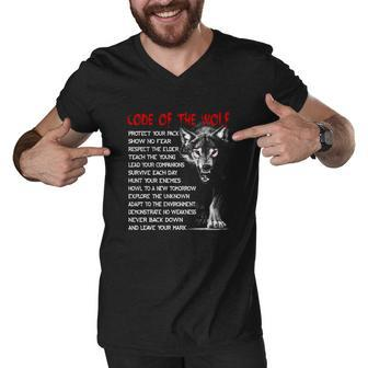 Code Of The Wolf Men V-Neck Tshirt - Thegiftio UK