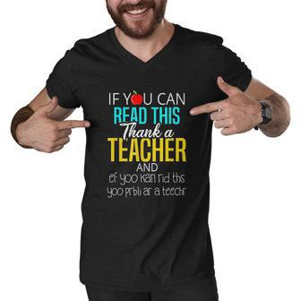 Cute Funny Teacher Appreciation Gift Men V-Neck Tshirt - Thegiftio UK