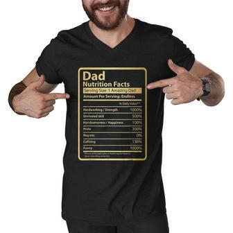 Dad Nutrition Facts Fathers Day Men V-Neck Tshirt - Thegiftio UK