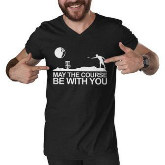 Disc Golf May The Course Be With You Classic Men V-Neck Tshirt - Thegiftio UK