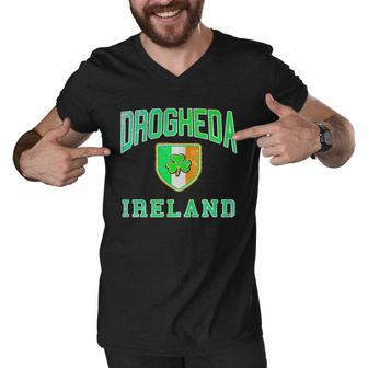 Drogheda Ireland Distressed Irish Pride Blac Men V-Neck Tshirt - Thegiftio UK