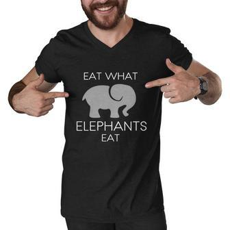 Eat What Elephants Eat T Shirt Men V-Neck Tshirt - Thegiftio UK
