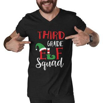 Elf Squad Third Grade Christmas Teacher Men V-Neck Tshirt - Thegiftio UK