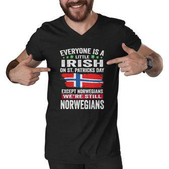 Everyone Is A Little Irish On St Patricks Day We Are Still Norwegians Men V-Neck Tshirt - Thegiftio UK
