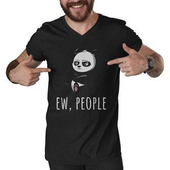 Ew People Panda Introvert Antisocial Shirts Sarcastic Men V-Neck Tshirt - Thegiftio UK