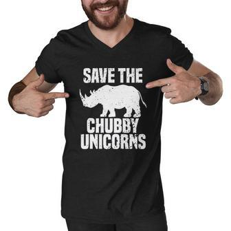 Fashions Save The Chubby Unicorn Funny Quote Men V-Neck Tshirt - Thegiftio UK