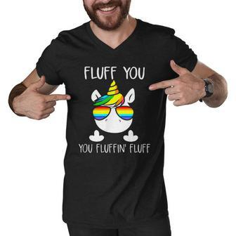 Fluff You You Fluffin Fluff Unicorn Lgbt T-Shirt Men V-Neck Tshirt - Thegiftio UK