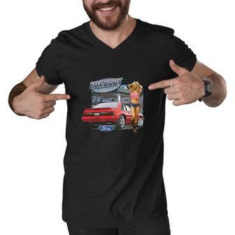 Fox Body Garage Men V-Neck Tshirt - Thegiftio UK