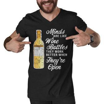Funny Moms Wine Bottle Phrase Present Men V-Neck Tshirt - Thegiftio UK