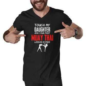 Funny Muay Thai Jealous Dad Or Mom Men V-Neck Tshirt - Thegiftio UK