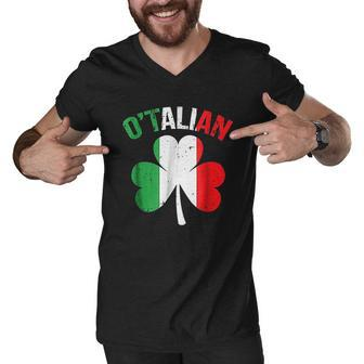 Funny Saint Patricks Day Irish Italian Otalian Men V-Neck Tshirt - Thegiftio UK