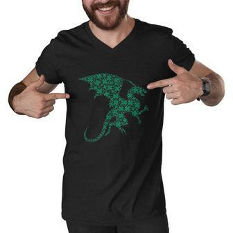 Funny St Patricks Day Gifts Ideas Irish Shamrock Dragon Men V-Neck Tshirt - Thegiftio UK