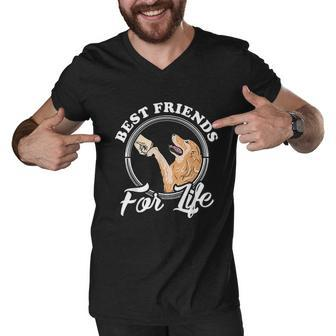 Golden Retriever Lover Best Friends For Life Men V-Neck Tshirt - Thegiftio UK