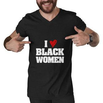 I Love Black Women Men V-Neck Tshirt - Thegiftio UK