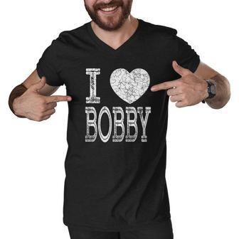 I Love Bobby Valentine Boyfriend Son Husband Name Men V-Neck Tshirt - Thegiftio UK