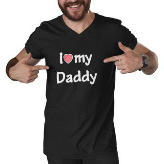 I Love My Daddy Mommy Men V-Neck Tshirt - Thegiftio UK