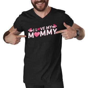 I Love My Mommy Mothers Day Gift Cute Kids Men V-Neck Tshirt - Thegiftio UK