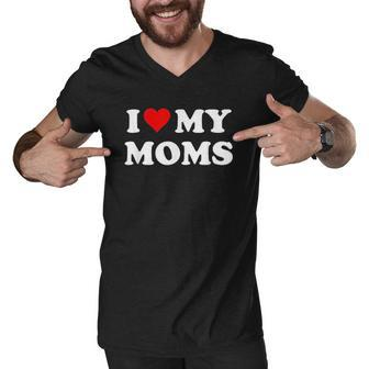 I Love My Moms Pride Two Moms Are Better Than One Men V-Neck Tshirt - Thegiftio UK