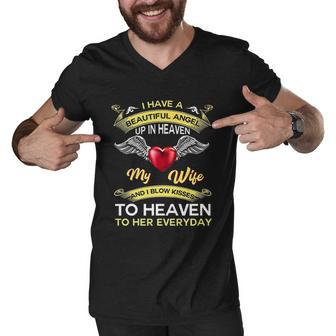 In Memorial Wife Every Day In Heaven For Husband Loss Wife Men V-Neck Tshirt - Thegiftio UK