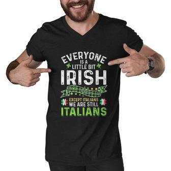 Irish Italian St Patricks Day Shamrock Italian Flag Gift Men V-Neck Tshirt - Thegiftio UK