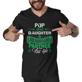 Irish St Patricks Day Pop And Daughter Shenanigans Partner For Life Family Gift Men V-Neck Tshirt - Thegiftio UK