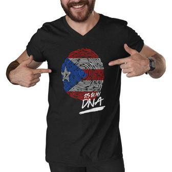 It Is In My Dna Puerto Rico Baby Proud Country Flag Men V-Neck Tshirt - Thegiftio UK