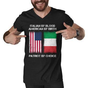 Italian By Blood America By Birth Patriot By Choice - Flag T-Shirt Men V-Neck Tshirt - Thegiftio UK