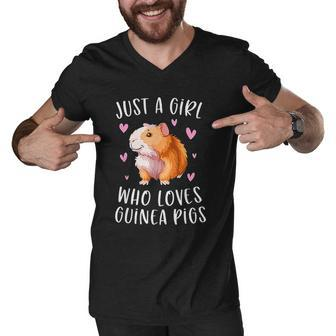 Just A Girl Who Loves Guinea Pigs Funny Cavy Gifts Men V-Neck Tshirt - Thegiftio UK