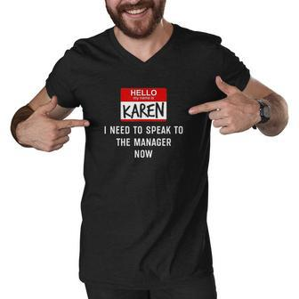 Karen Halloween Costume I Need To Speak To The Manager Meme Men V-Neck Tshirt - Thegiftio UK