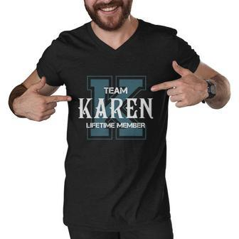 Karen Shirts - Team Karen Lifetime Member Name Shirts Men V-Neck Tshirt - Thegiftio UK
