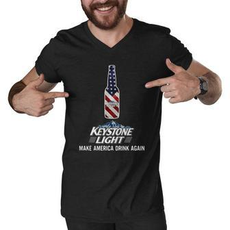 Keystone Light Make America Drink Again Men V-Neck Tshirt - Thegiftio UK