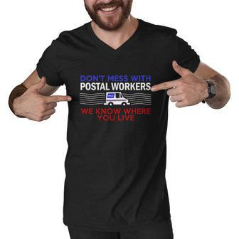 Mail Carrier Mailman Postal Worker Post Office Gift V2 Men V-Neck Tshirt - Thegiftio UK