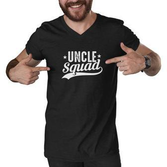Mens Uncle Squad Funny Uncle Fathers Day Gift Men V-Neck Tshirt - Thegiftio UK