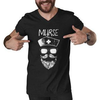 Murse Nurse Man Funny Design Gift For Male Nurse Men V-Neck Tshirt - Thegiftio UK