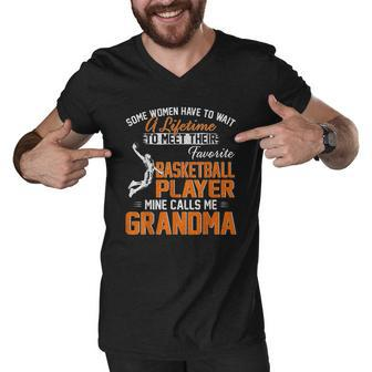 My Favorite Basketball Player Calls Me Grandma Men V-Neck Tshirt - Thegiftio UK
