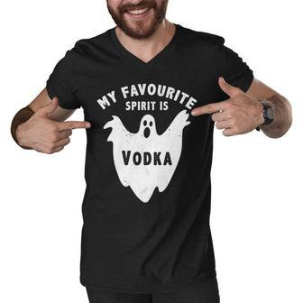 My Favorite Spirit Is Vodka Funny Halloween Vodka Drinker V3 Men V-Neck Tshirt - Thegiftio UK