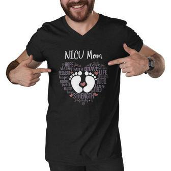 Nicu Mom Preemie Or Nicu Awareness Month For Mommy Mama Men V-Neck Tshirt - Thegiftio UK