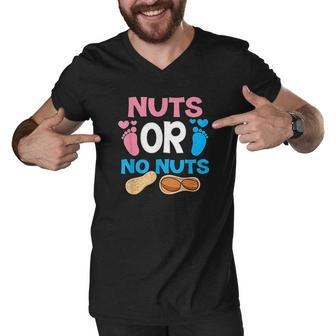 Nuts Or No Nuts Gender Reveal Baby Shower Mom Dad Men V-Neck Tshirt - Thegiftio UK