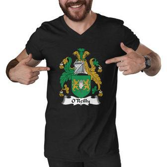 Oreilly Coat Of Arms Irish Family Crests Men V-Neck Tshirt - Thegiftio UK
