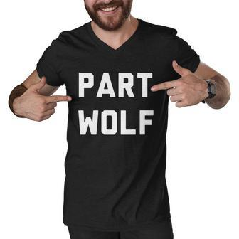 Part Wolf Men V-Neck Tshirt - Thegiftio UK