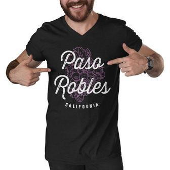 Paso Robles California Wine Country Vintage Men V-Neck Tshirt - Thegiftio UK
