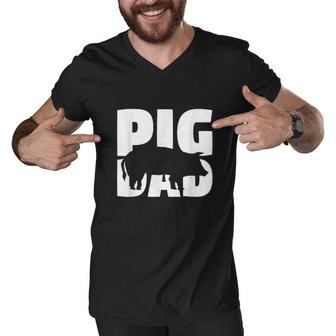 Pig Dad Pig Lover Gift For Father Zoo Animal V2 Men V-Neck Tshirt - Thegiftio UK