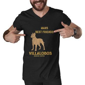 Pitbull Mans Best Friend Villalobos Rescue Center Men V-Neck Tshirt - Thegiftio UK