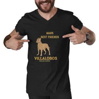 Pitbull Mans Best Friend Villalobos Rescue Men V-Neck Tshirt - Thegiftio UK