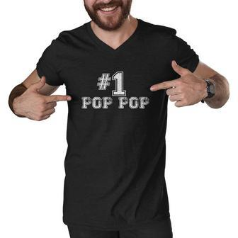 Poppop Number One Pop Pop Father Day Gift Te Men V-Neck Tshirt - Thegiftio UK