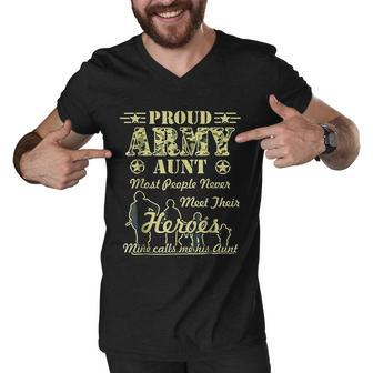 Proud Army Aunt Military V2 Men V-Neck Tshirt - Thegiftio UK